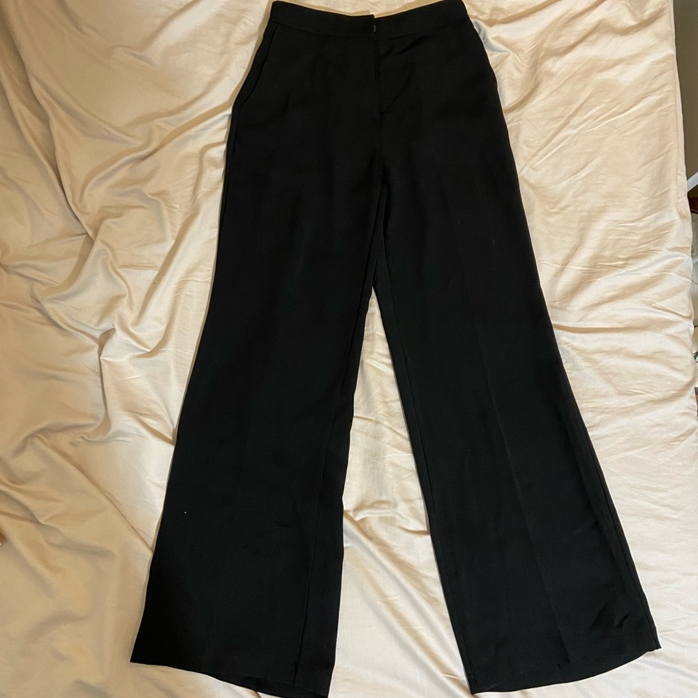 Oak+fort wide leg ankle pants black one size(0-2)
